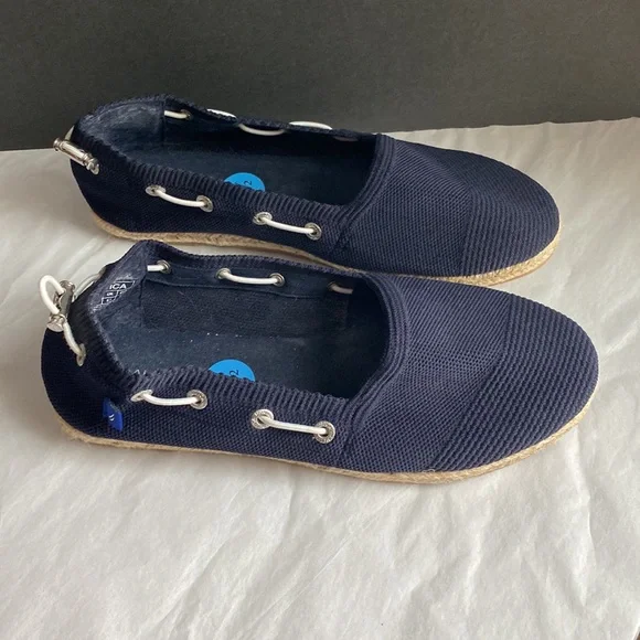 Nautica Navy Blue Knit Espadrilles Flats - Picture 3 of 10